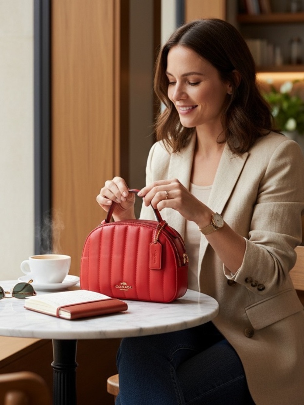 Coach Serena Satchel With Linear Quilting - Picture 6 of 16